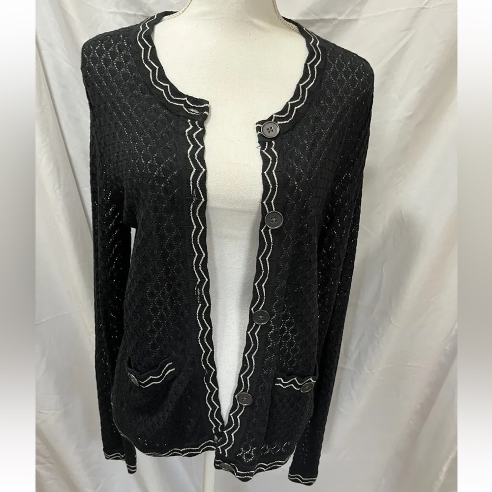 Missoni Black Zig Zag Long Sleeve Cardigan
